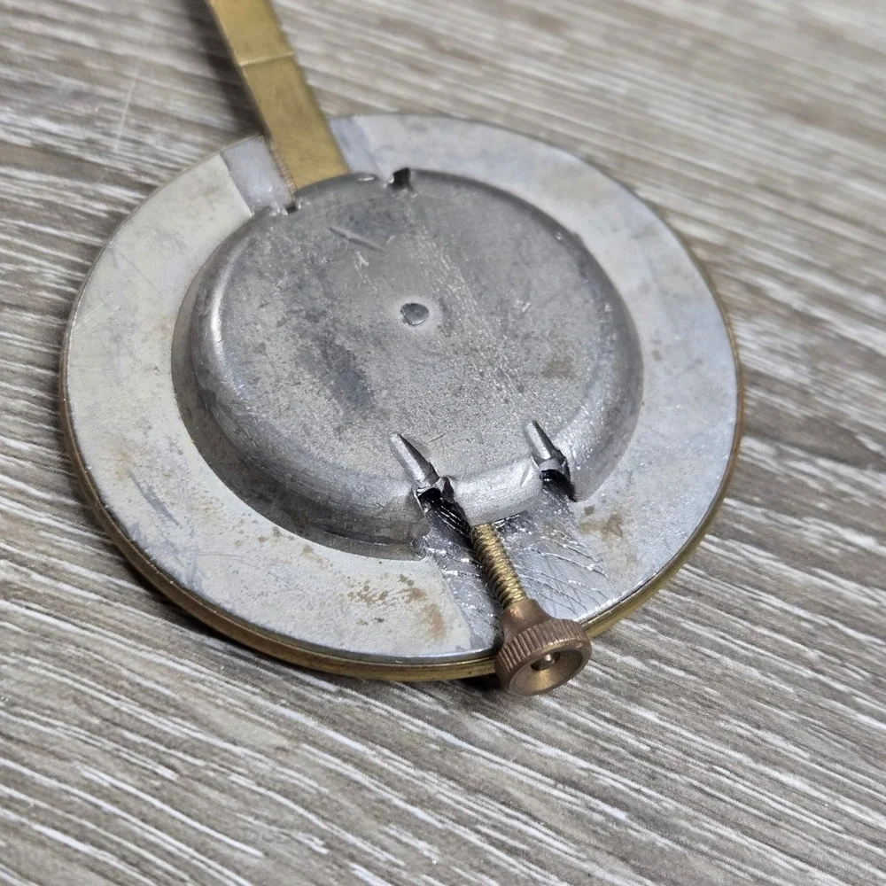 Vintage Brass Clock Pendulum Adjustable Rating Nut Replacement Part 8.5